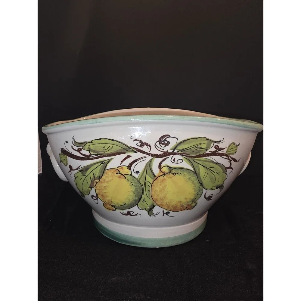 Italian Pottery Console Bowl Ceramica Toscana Maestri Artigiani Italiani‎ Lemons